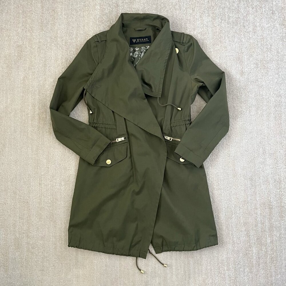 Guess Green Military Utility Long Jacket M